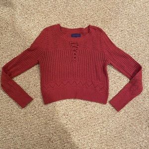 AEROPOSTALE BURNT ORANGE CROPPED SWEATER